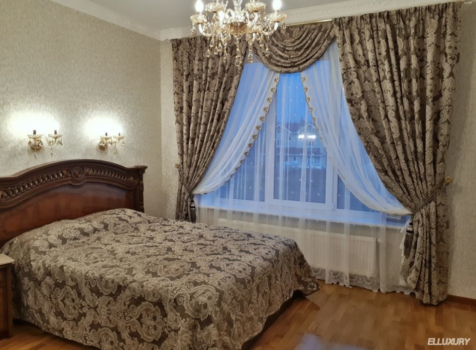 Шторы и покрывало в спальню в классическом стиле заказать пошив купить в Москве