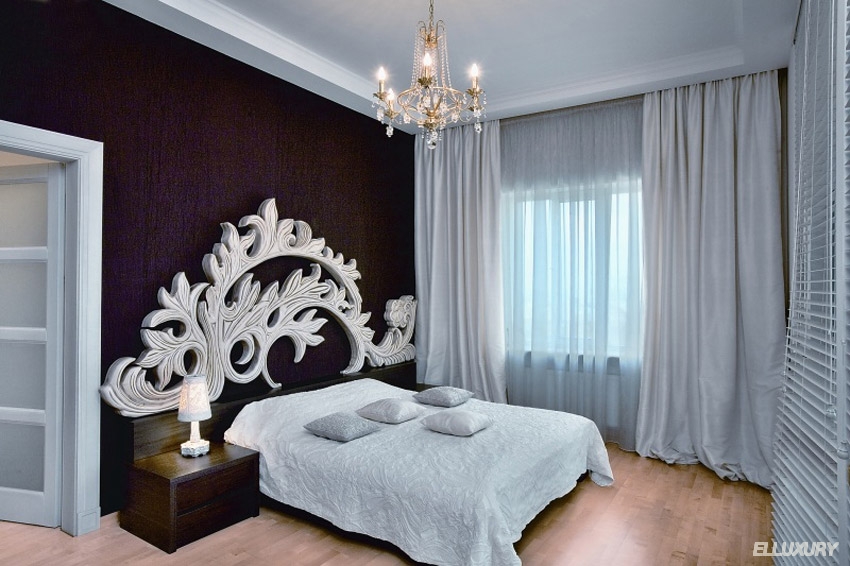 Итальянские белые шторы в спальню купить в Москве